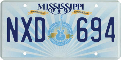 MS license plate NXD694
