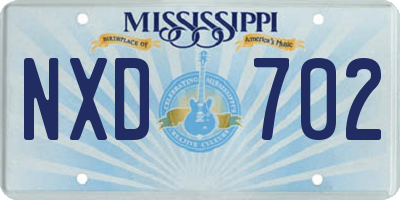 MS license plate NXD702