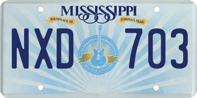 MS license plate NXD703