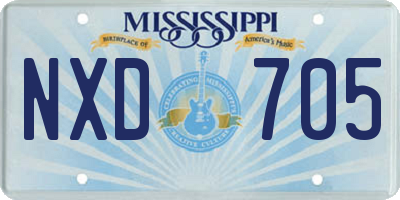 MS license plate NXD705