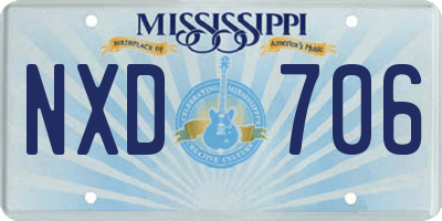 MS license plate NXD706