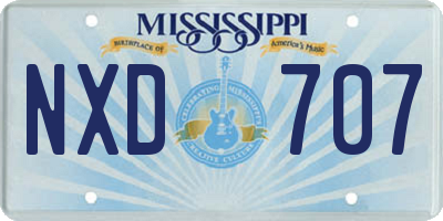 MS license plate NXD707