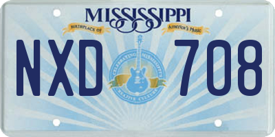 MS license plate NXD708
