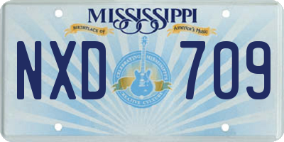 MS license plate NXD709