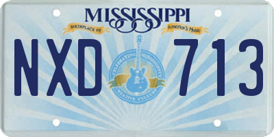 MS license plate NXD713