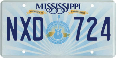 MS license plate NXD724