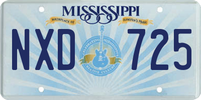 MS license plate NXD725