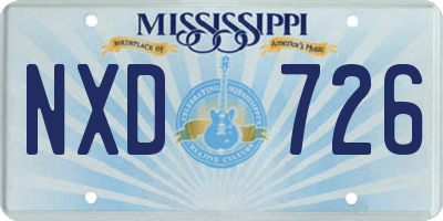 MS license plate NXD726