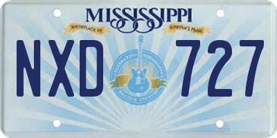 MS license plate NXD727