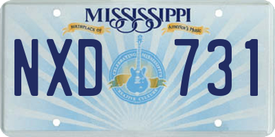 MS license plate NXD731