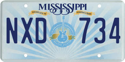 MS license plate NXD734