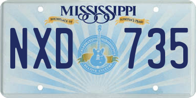 MS license plate NXD735