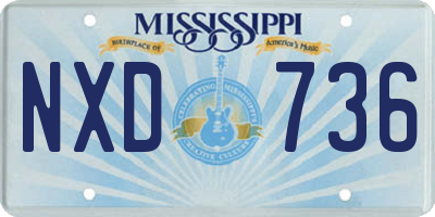 MS license plate NXD736