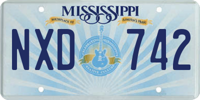 MS license plate NXD742