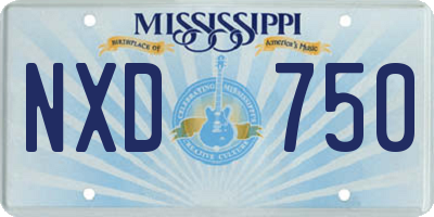 MS license plate NXD750