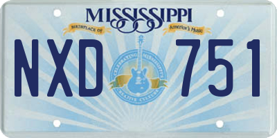 MS license plate NXD751