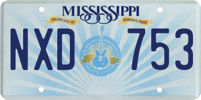 MS license plate NXD753