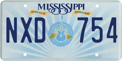 MS license plate NXD754
