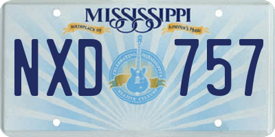 MS license plate NXD757