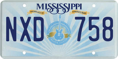 MS license plate NXD758