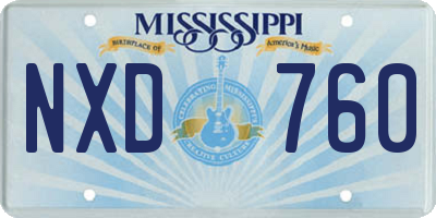 MS license plate NXD760