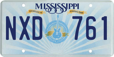 MS license plate NXD761