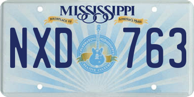 MS license plate NXD763