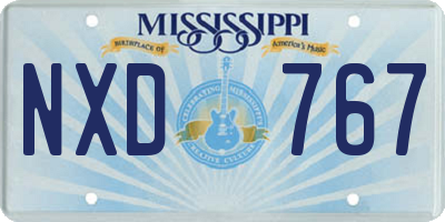 MS license plate NXD767