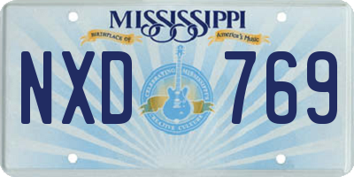 MS license plate NXD769