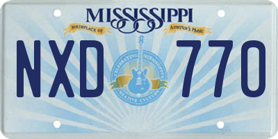 MS license plate NXD770
