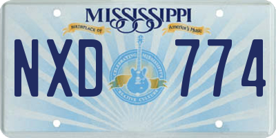 MS license plate NXD774