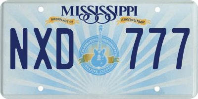 MS license plate NXD777