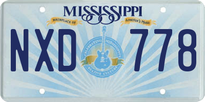 MS license plate NXD778
