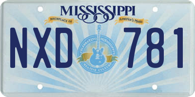 MS license plate NXD781