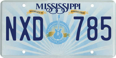 MS license plate NXD785