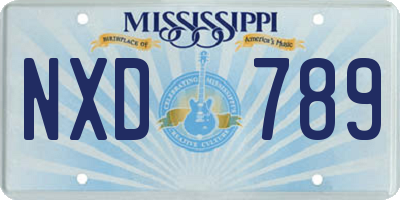 MS license plate NXD789