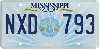 MS license plate NXD793