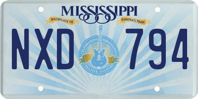 MS license plate NXD794
