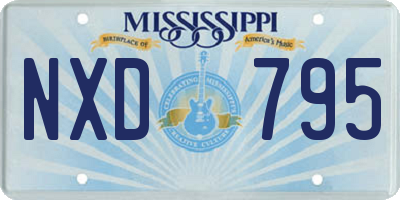 MS license plate NXD795
