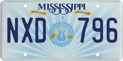 MS license plate NXD796