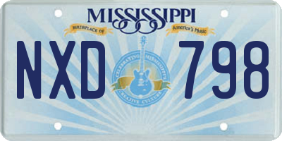 MS license plate NXD798