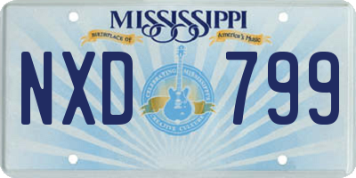 MS license plate NXD799