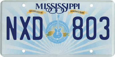 MS license plate NXD803