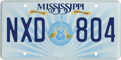MS license plate NXD804