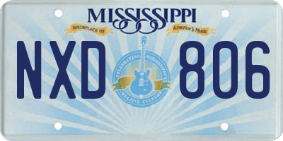 MS license plate NXD806