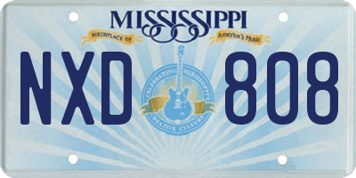 MS license plate NXD808