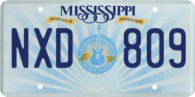 MS license plate NXD809