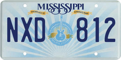 MS license plate NXD812