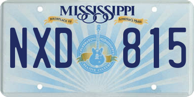 MS license plate NXD815