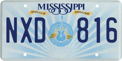 MS license plate NXD816